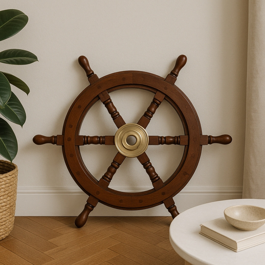Træskibsrat – 45 cm - retro maritim dekoration - NC1402A