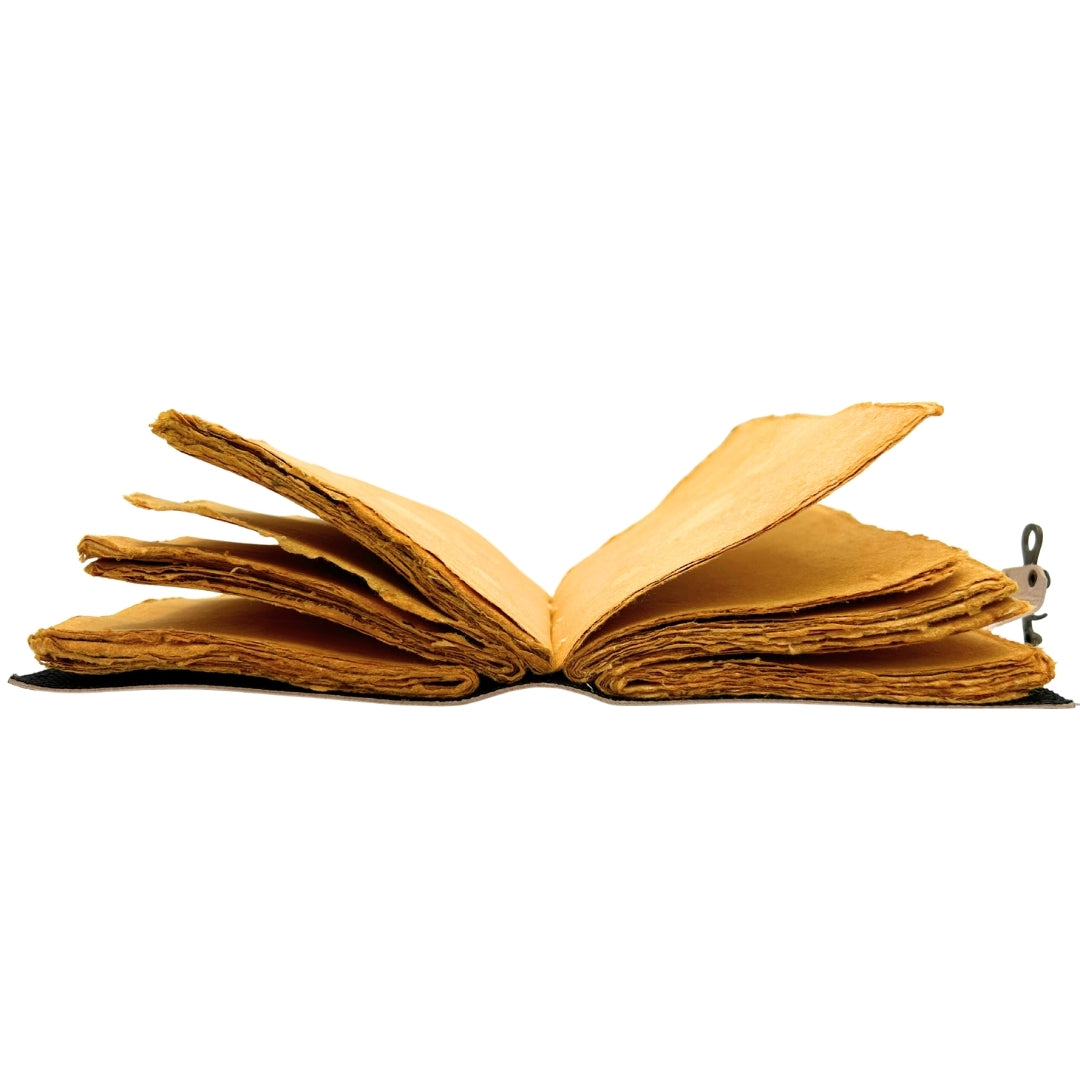 Retro lædernotesbog med månefaser – gedeskind, 200 sider, papir 150 GSM – H080