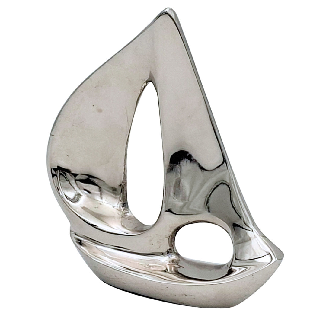 Elegant Sølv Aluminium Yacht 12,5 cm med Mulighed for Gravering