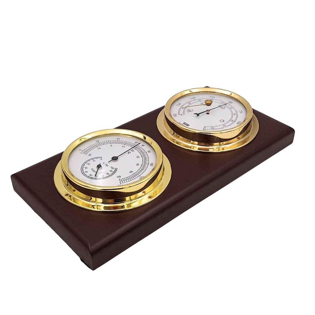 Vejrstation, termometer, barometer, hygrometer, stor analog - 30.3915A