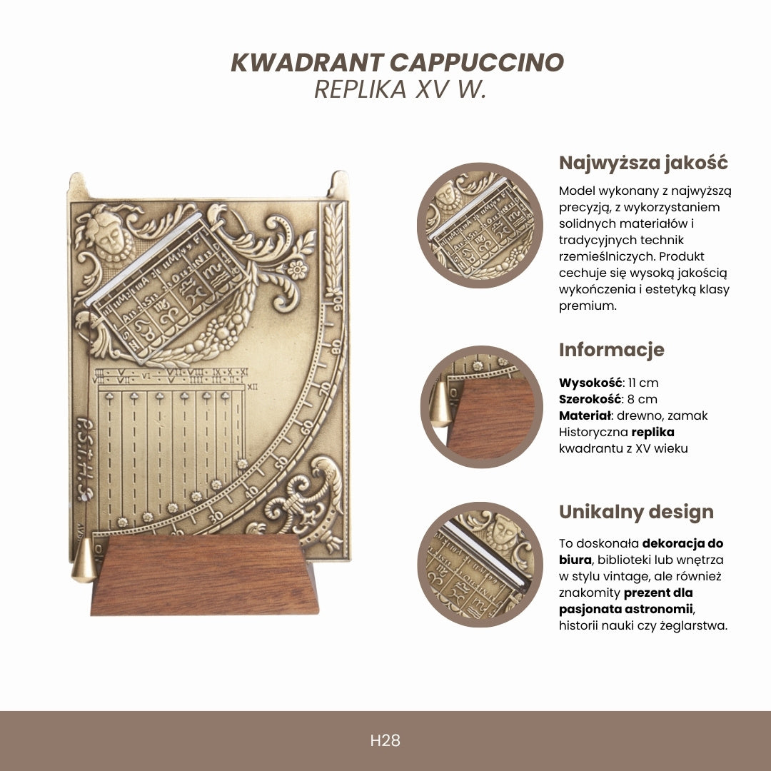 Cappuccino-kvadrant – Replika fra det 15. årh. - Gave til en astronom eller sejler – H28