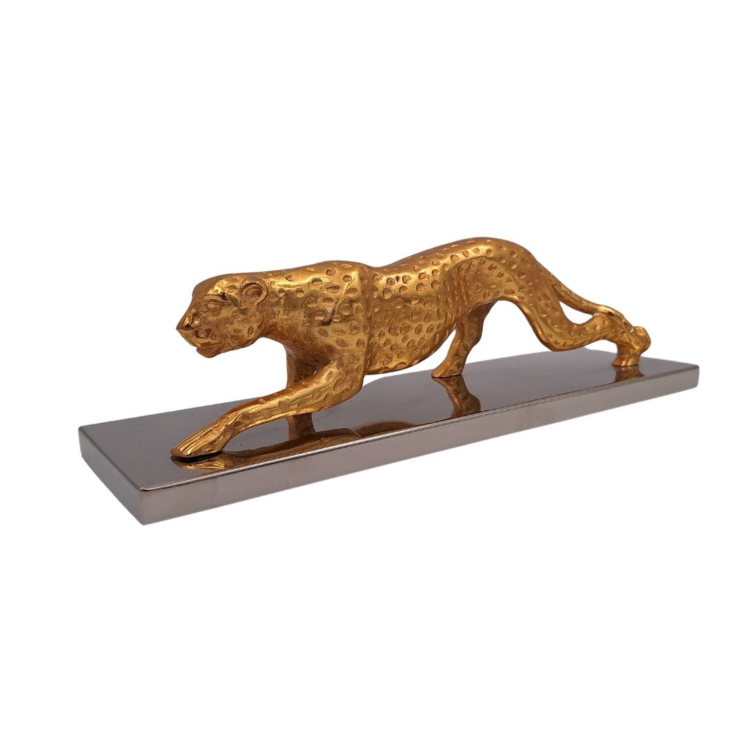 Elegant dekorativ figur Leopard Guld 42cm Glamour Loft Gave