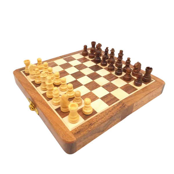 Magnetisk træskak 17x17cm - sammenklappeligt - DNU-025