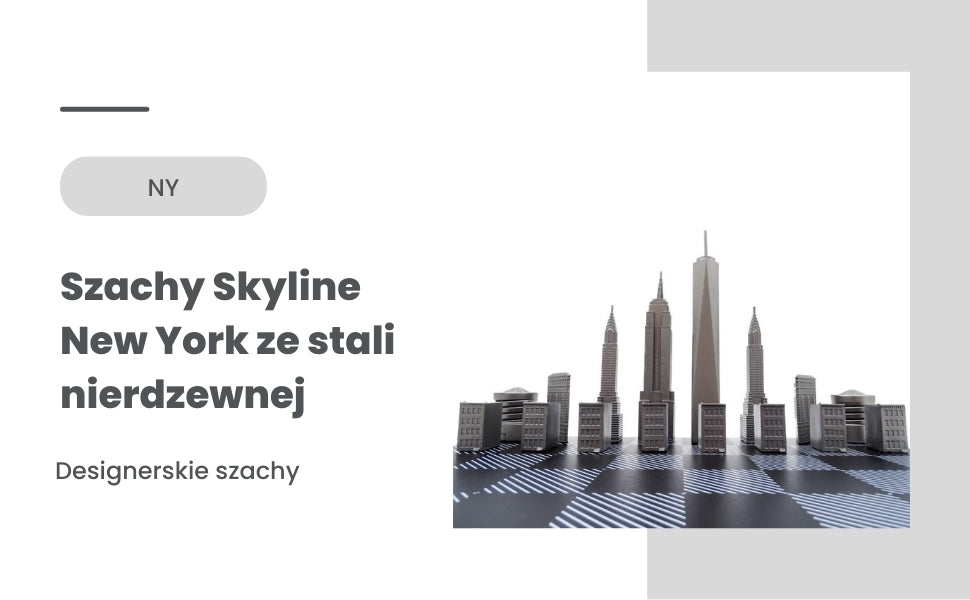 Designskak Skyline New York i rustfrit stål – NY