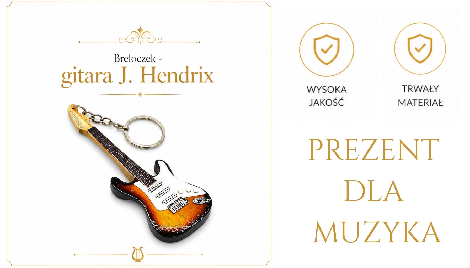 Nøglering - guitar J. Hendrix - mahogni - EGK-0320