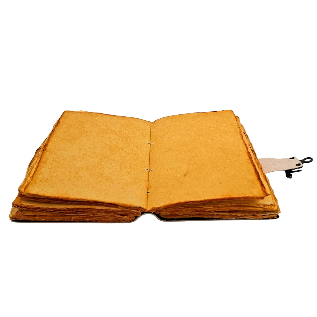 Vintage retro notesbog i læder, 200 sider - gedeskind - livets træ - AH18
