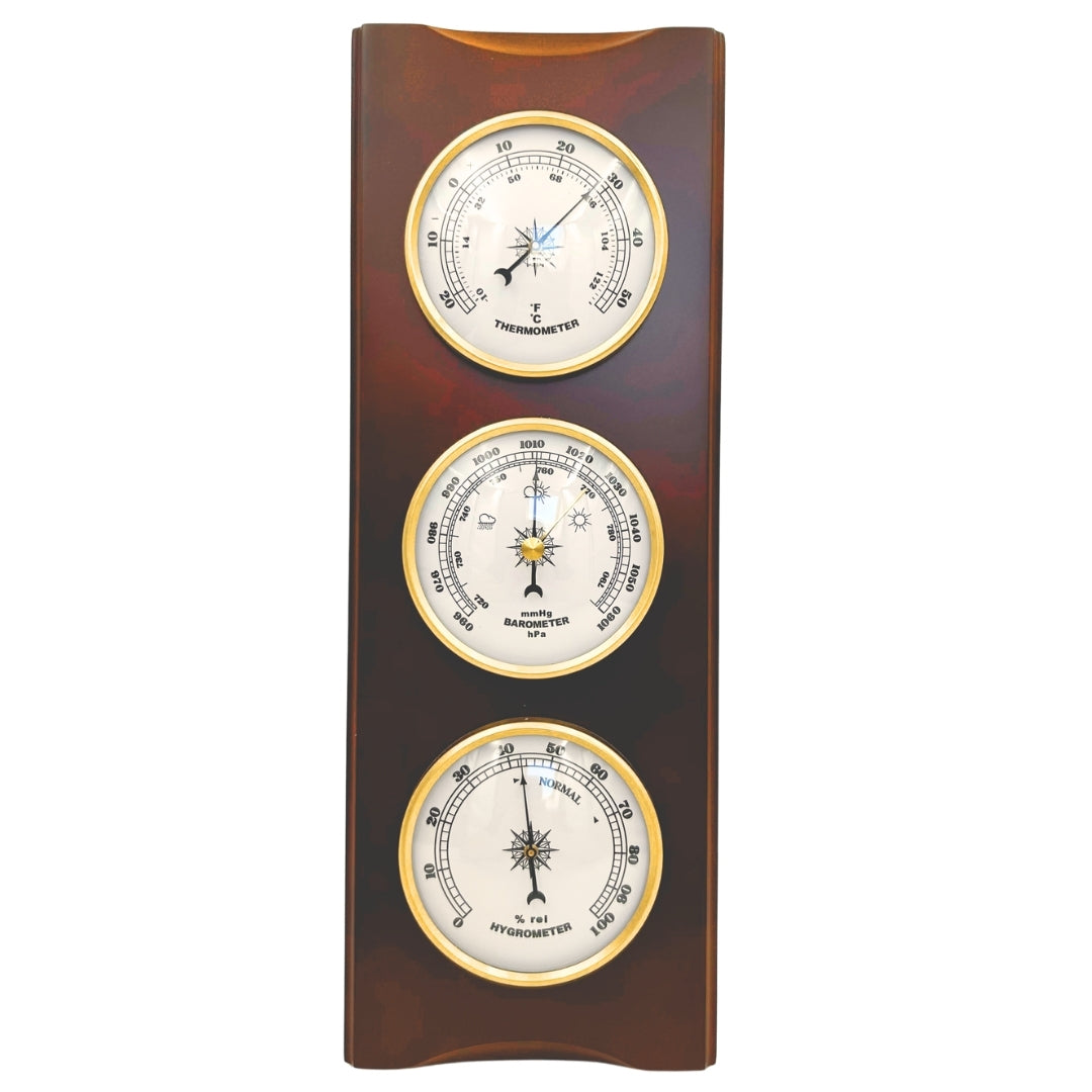 Elegant vejrstation – barometer, termometer, hygrometer, 36cm, retro - YG336