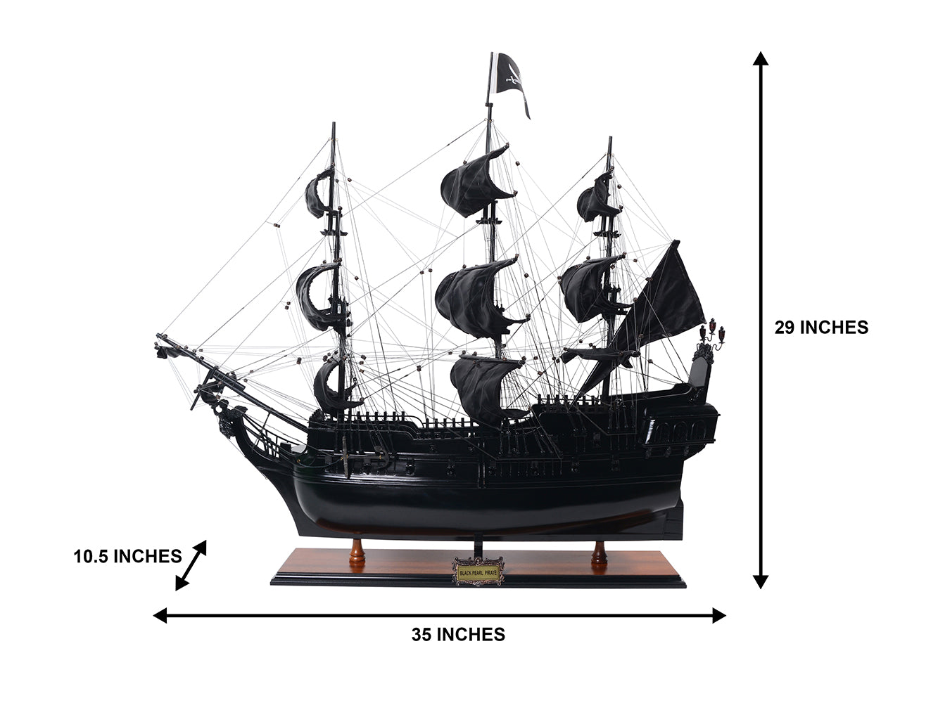 Den Sorte Perle model af piratskib - længde 89cm - BP80R