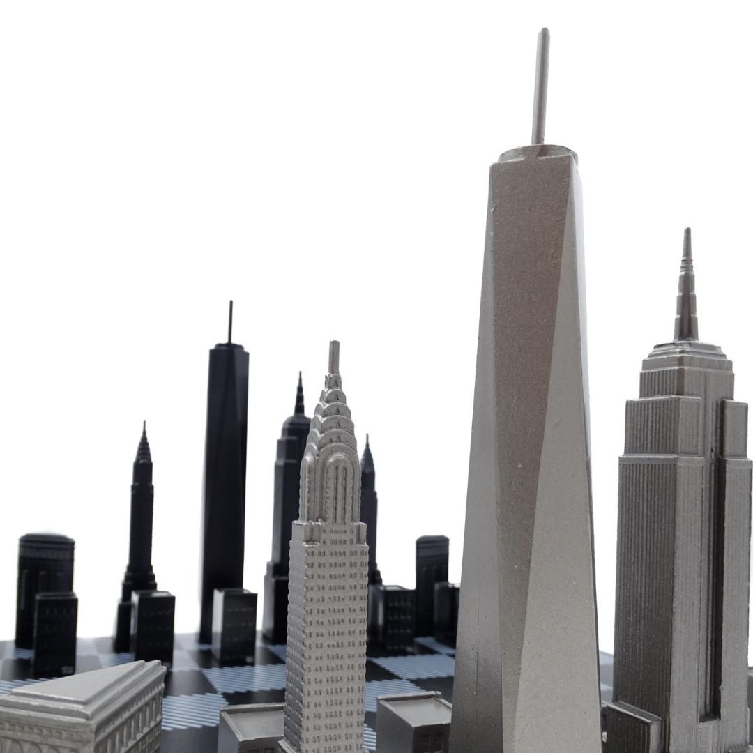Designskak Skyline New York i rustfrit stål – NY