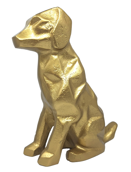 Gylden dekorativ hundefigur - DOG2