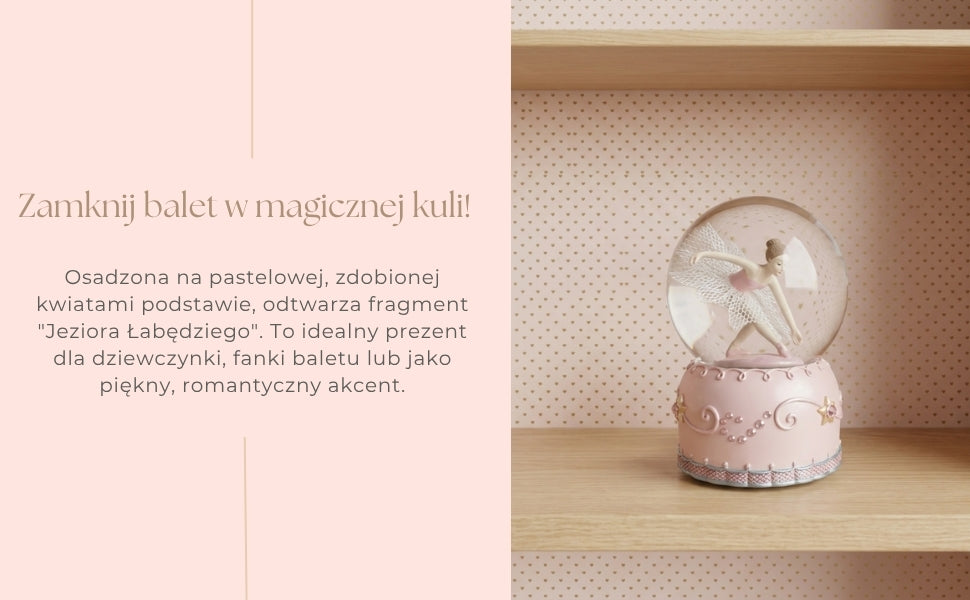 Spilledåse med dansende ballerina i glaskugle, 12cm - MG-19016