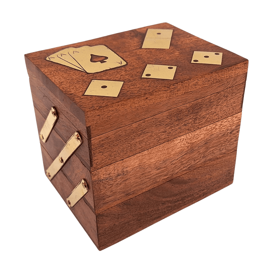 Elegant spilsæt 3-i-1 - kort terninger domino - DNU-101
