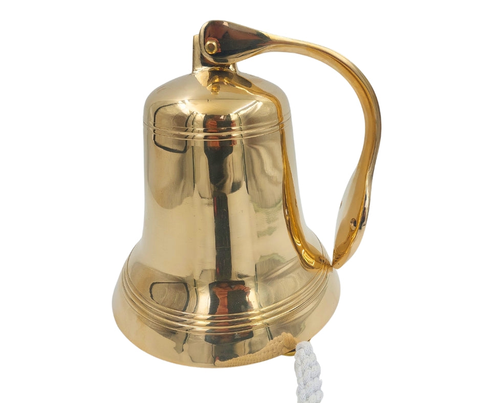 Messing skibsklokke 25 cm med personlig gravering