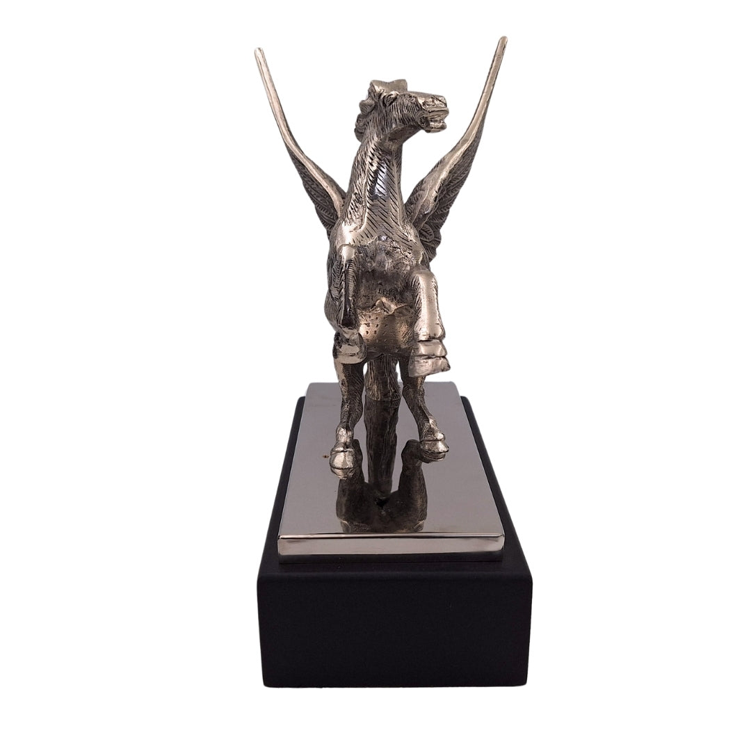 Pegasus - dekorativ aluminiumsfigur på stål- og træfod - NI9935