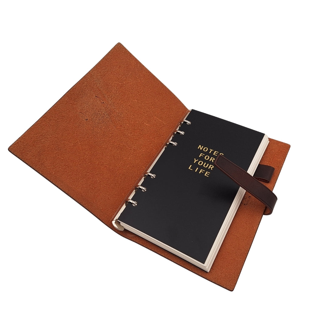 Elegant A6-lædernotesbog, retro vintage med lukning – dagbog – EE3