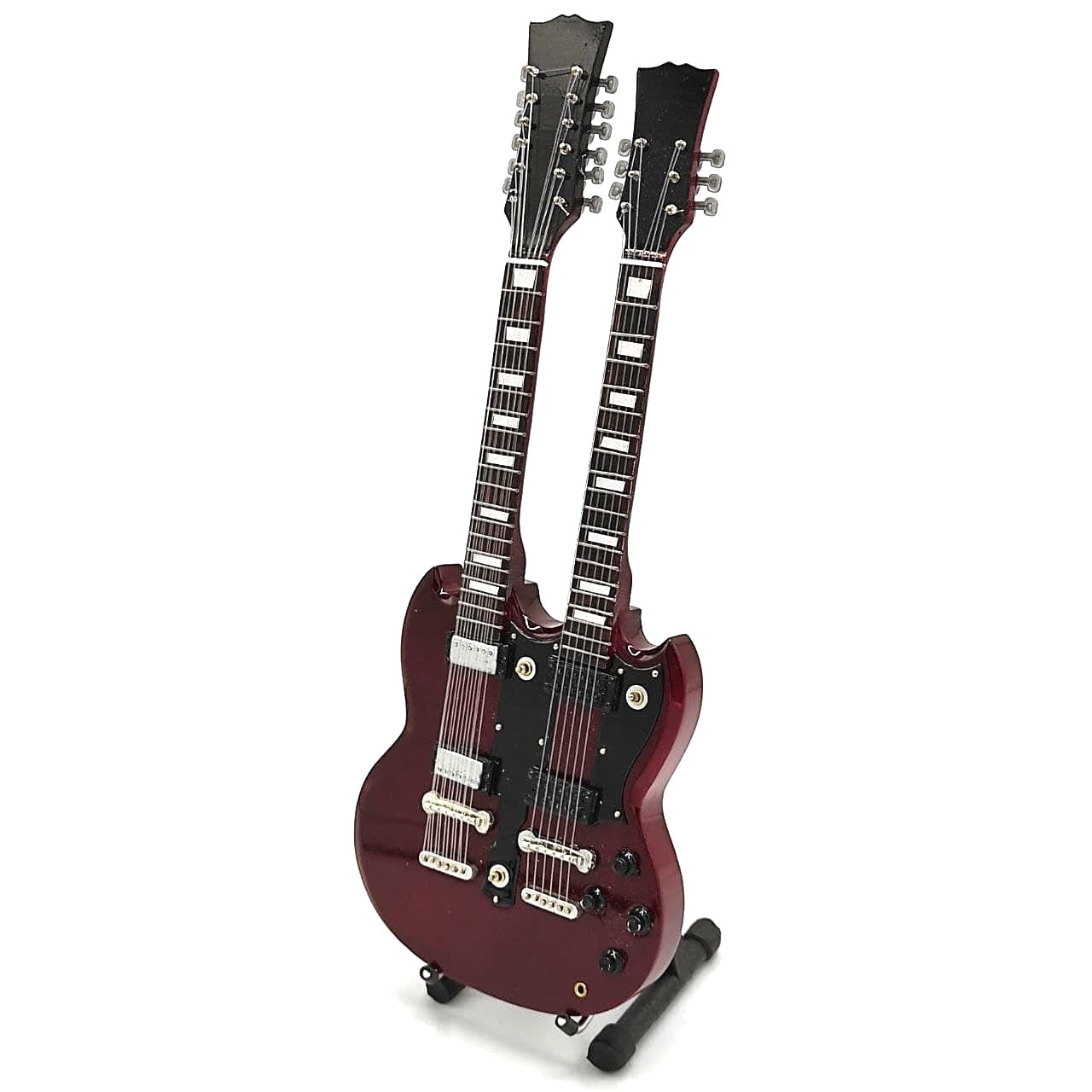 Mini-guitar i stil med Led Zeppelin - Jimmy Page - Double Neck MGT-2059
