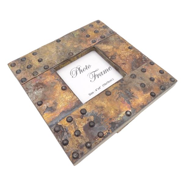 Træramme til fotos beklædt med metalplade - A-1106 - fotostørrelse 10x10cm