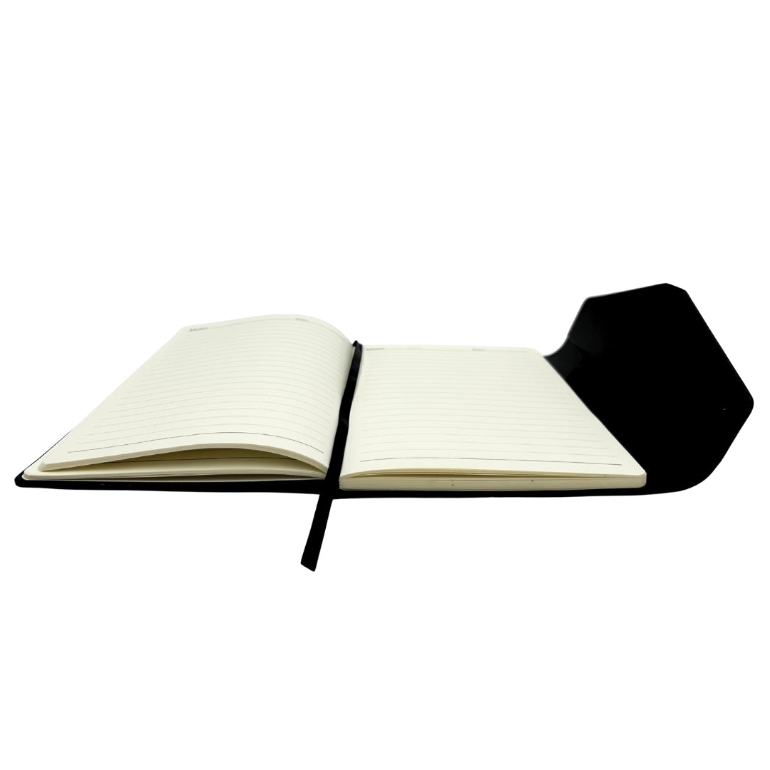 Elegant premium gavesæt – A5-notesbog med kuglepen og USB-nøgle 16GB i æske – sort-guld – EE9