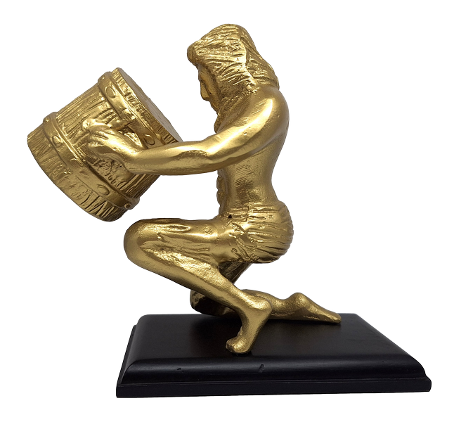 Gylden dekorativ figur - Vandmanden- AQU2