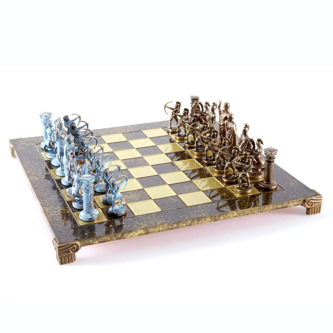 Store messingskakbrikker bueskytter 44x44cm - luksuriøs gave - S10BBRO