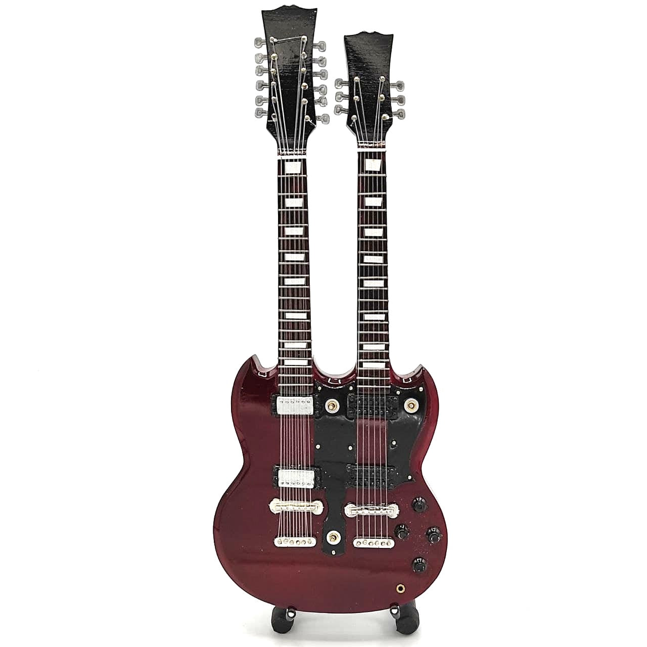 Mini-guitar i stil med Led Zeppelin - Jimmy Page - Double Neck MGT-2059