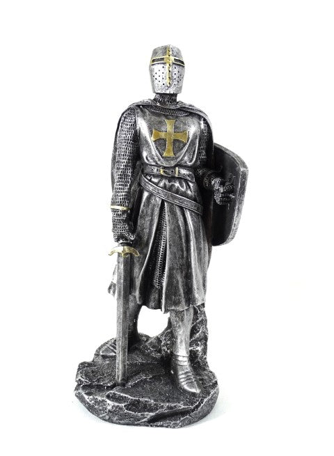 Figur af en korsridder på 30 cm med gravering