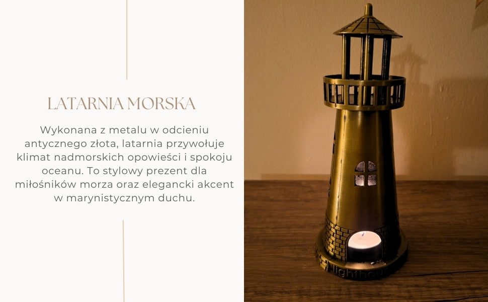 Fyrtårnsfigur lysestage til tealight 18cm - LT