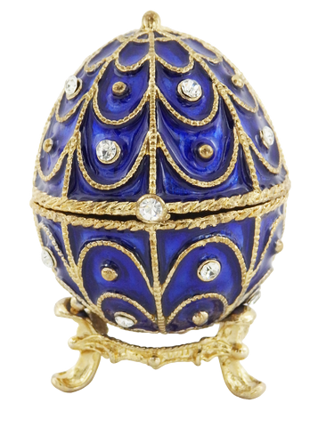 Eksklusivt metalskrin med krystaller - Fabergéæg - B0748-17 BL