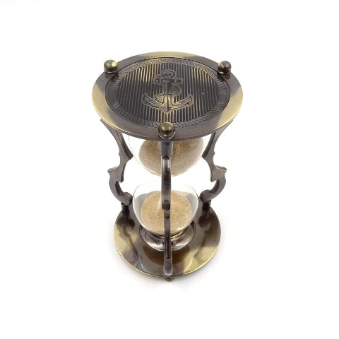Elegant dekorativt timeglas i messing 5 min - NC2677