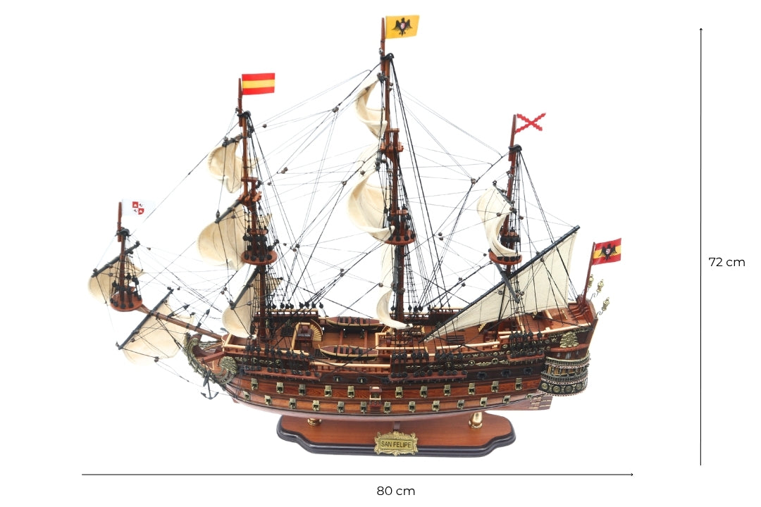 Model af sejlskibet San Felipe 80cm med mulighed for personlig gravering