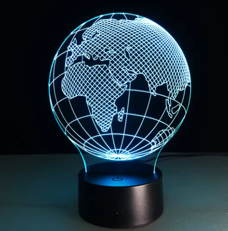 LED-lampe - Globus - 7 forskellige farver - USB - P108