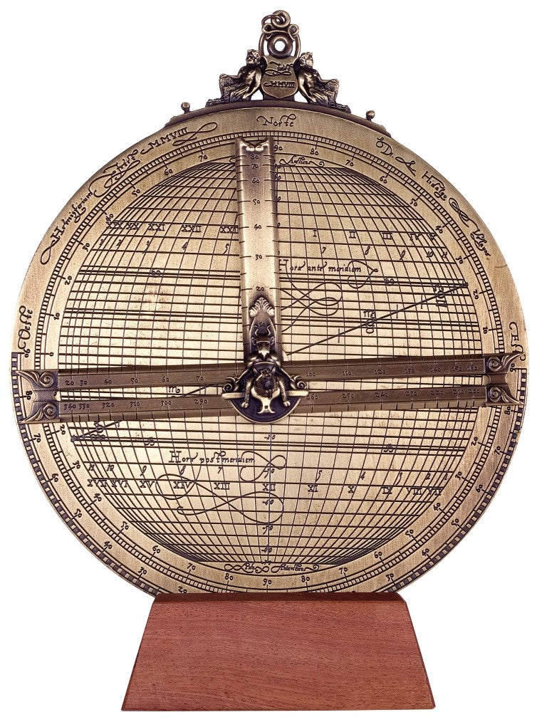 Stort Rojas-astrolabium i messing – diameter 20 cm – reproduktion – H34