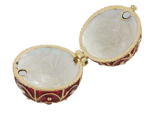 Eksklusivt metalskrin med krystaller - Fabergéæg - B0748-17 RD