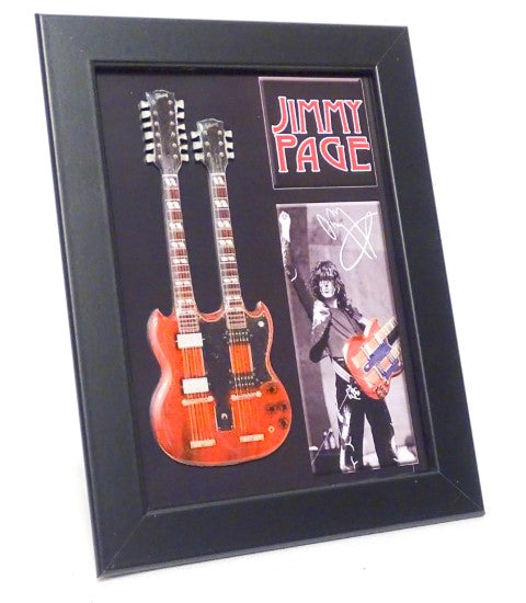 Mini-guitar i Jimmy Page double neck-stil i ramme FMG-011