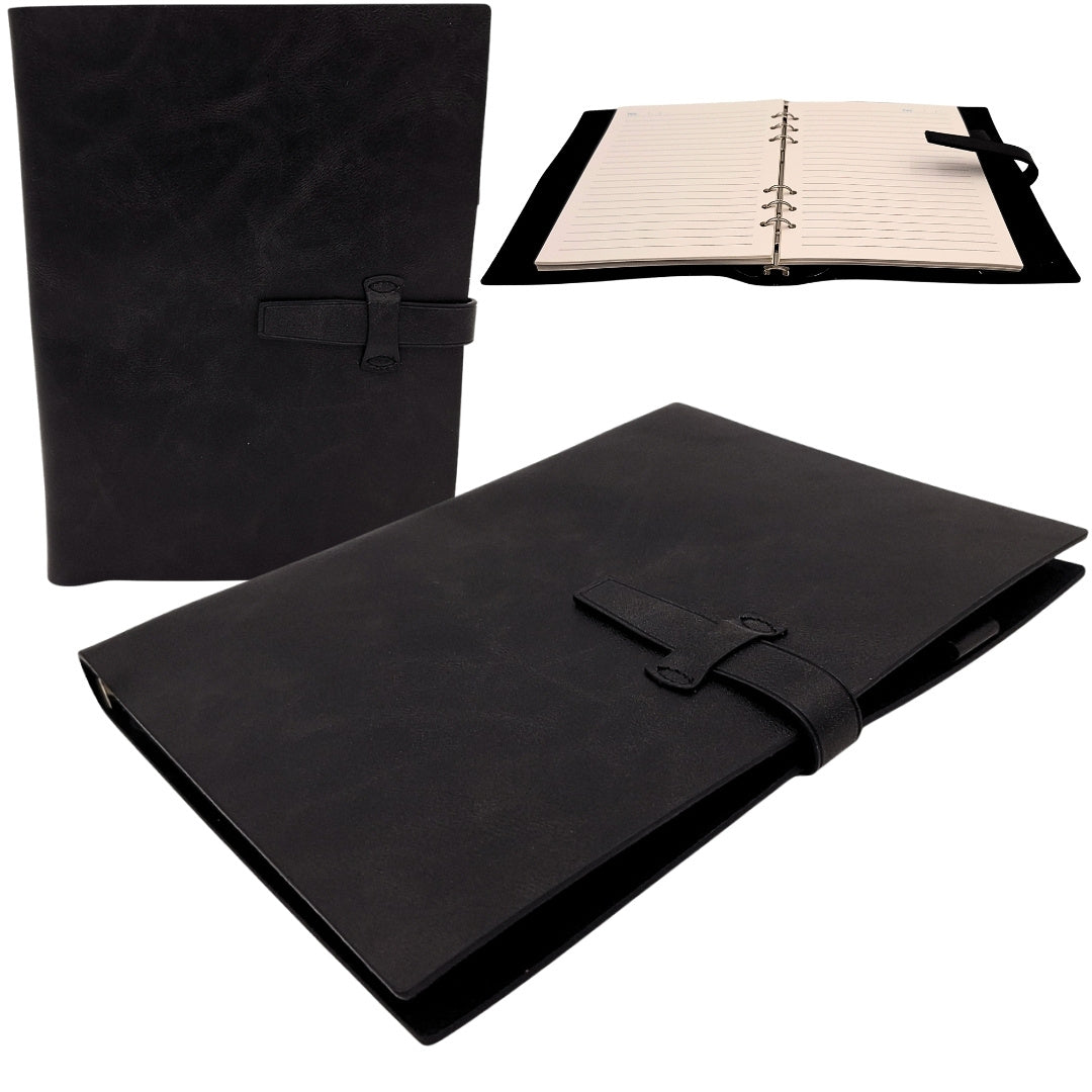 Elegant A5-lædernotesbog, vintage retro med lukning – dagbog/journal – EE4