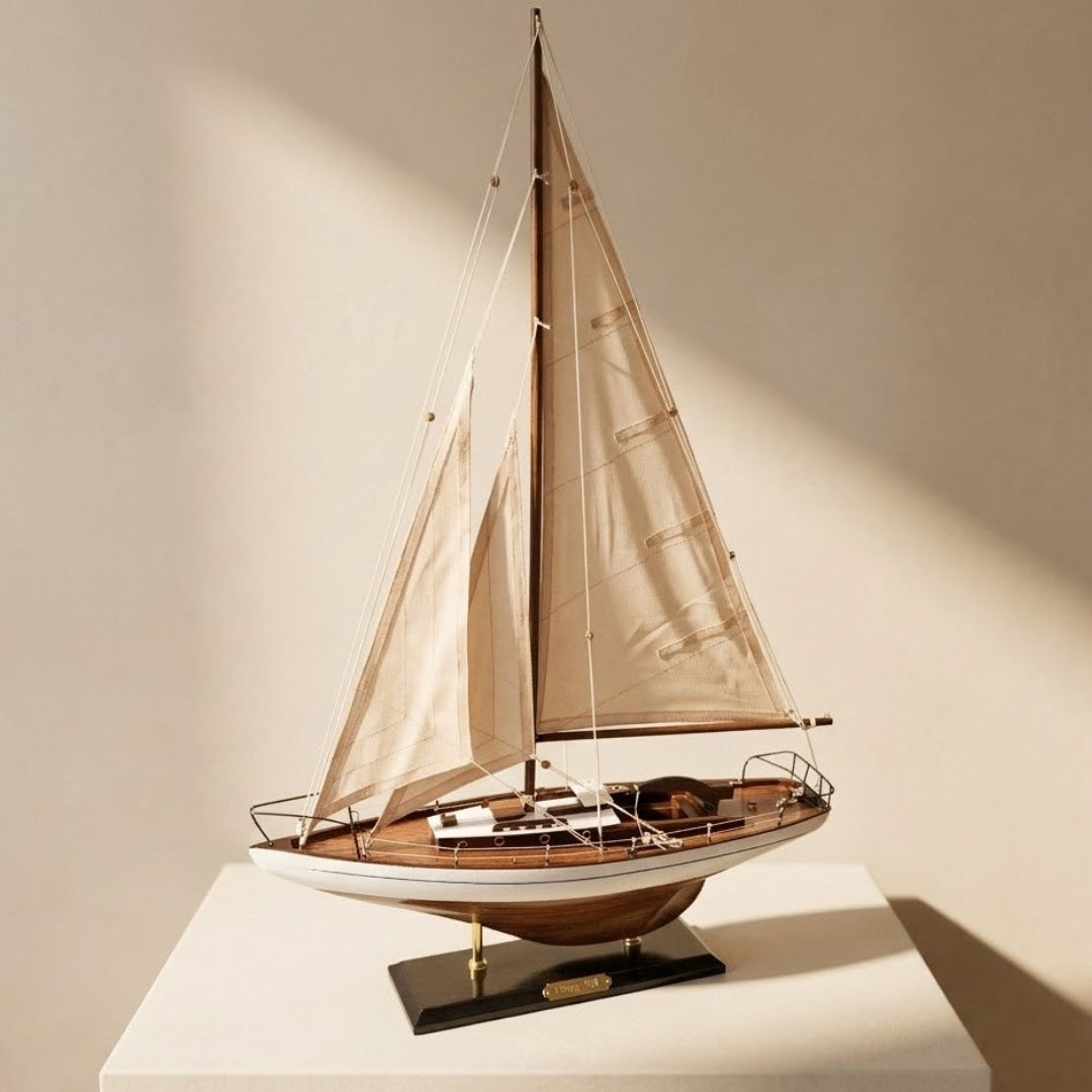 Model af sejlyacht - maritim dekoration 66 cm – 50445