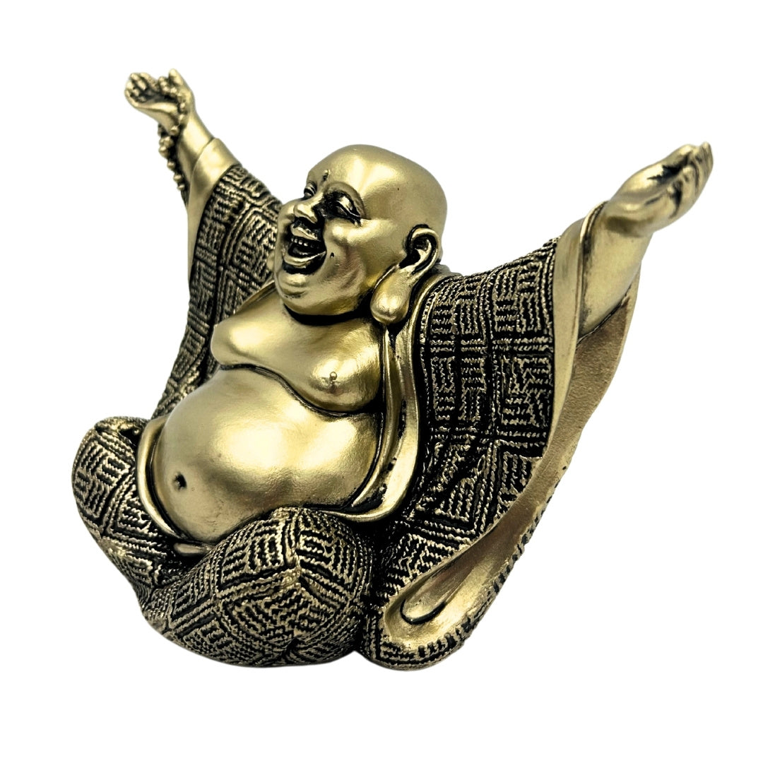 Buddhafigur – glad Buddha – gylden dekoration - 4406FJH