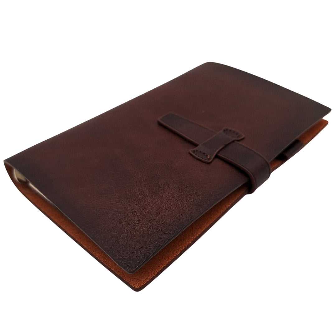 Elegant A6-lædernotesbog, retro vintage med lukning – dagbog – EE3