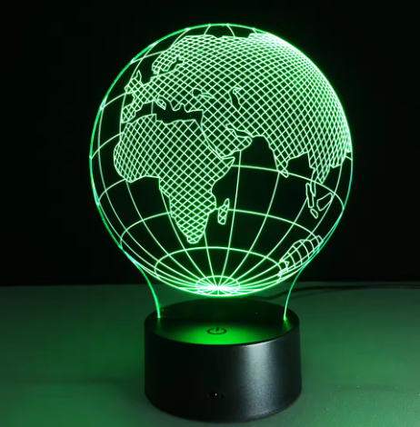 LED-lampe - Globus - 7 forskellige farver - USB - P108