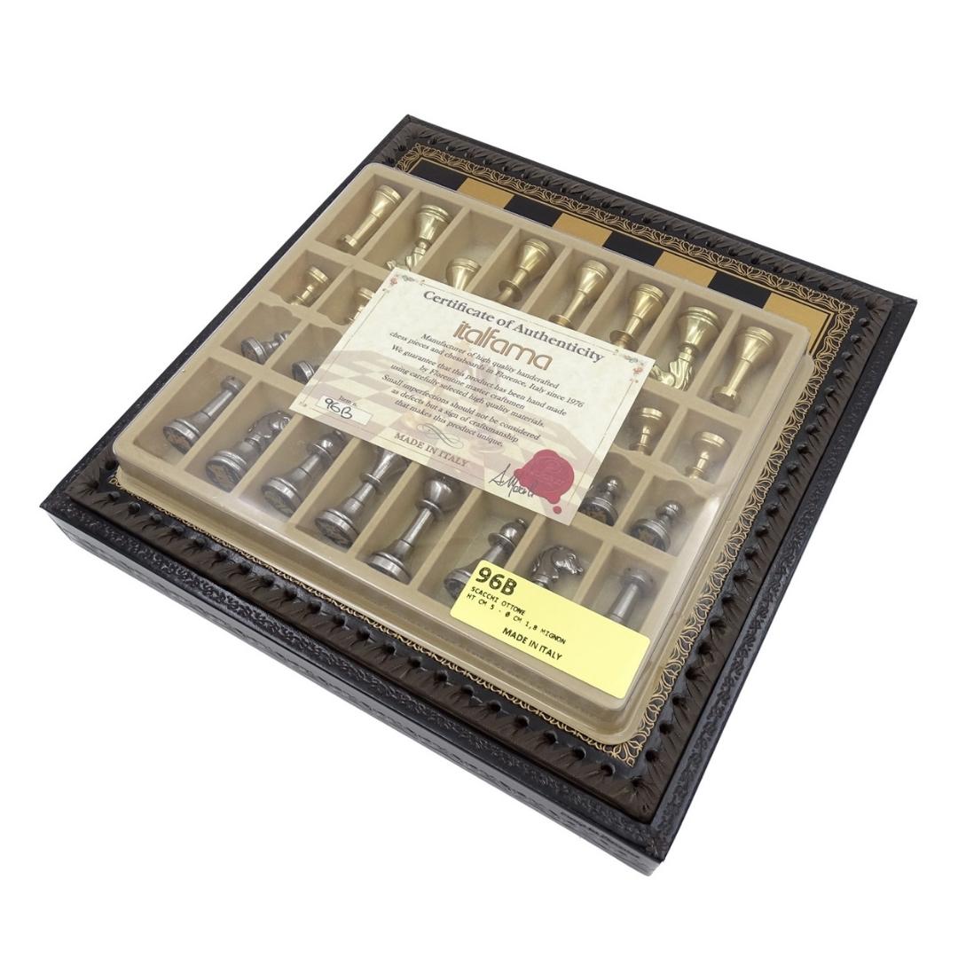 Eksklusivt skakspil i messing Italfama 28x28 cm – N001