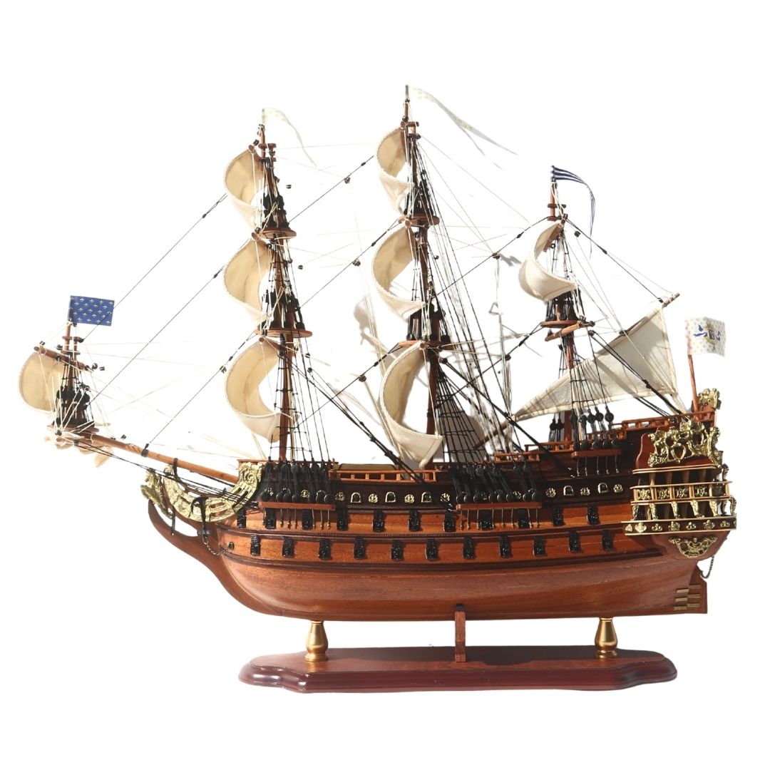 Luksusmodel af sejlskibet Soleil Royal 65cm - SOL6 med mulighed for personlig gravering