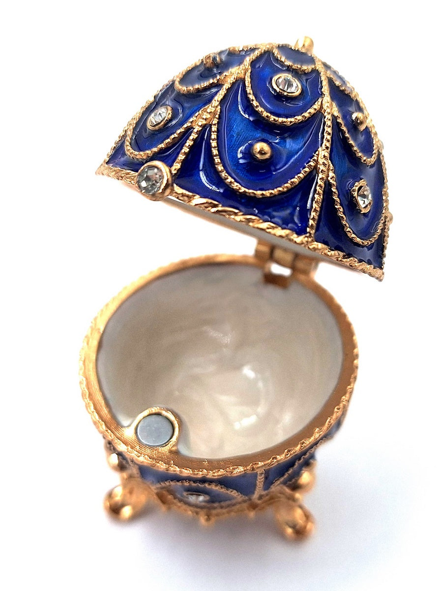 Eksklusivt metalskrin med krystaller - Fabergéæg - B0748-17 BL