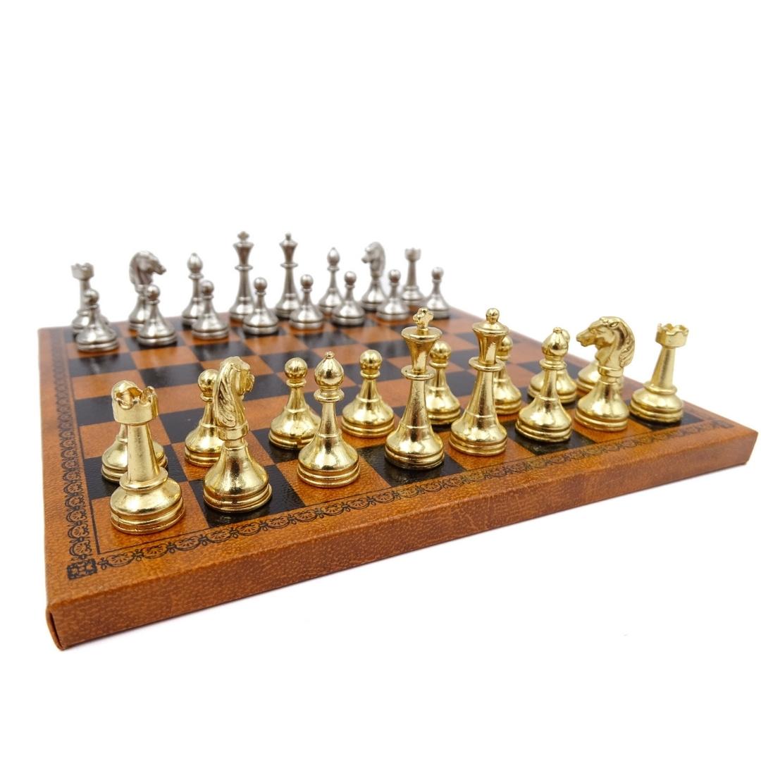 Eksklusivt magnetisk skakspil i metal Italfama 18x18 cm – N300