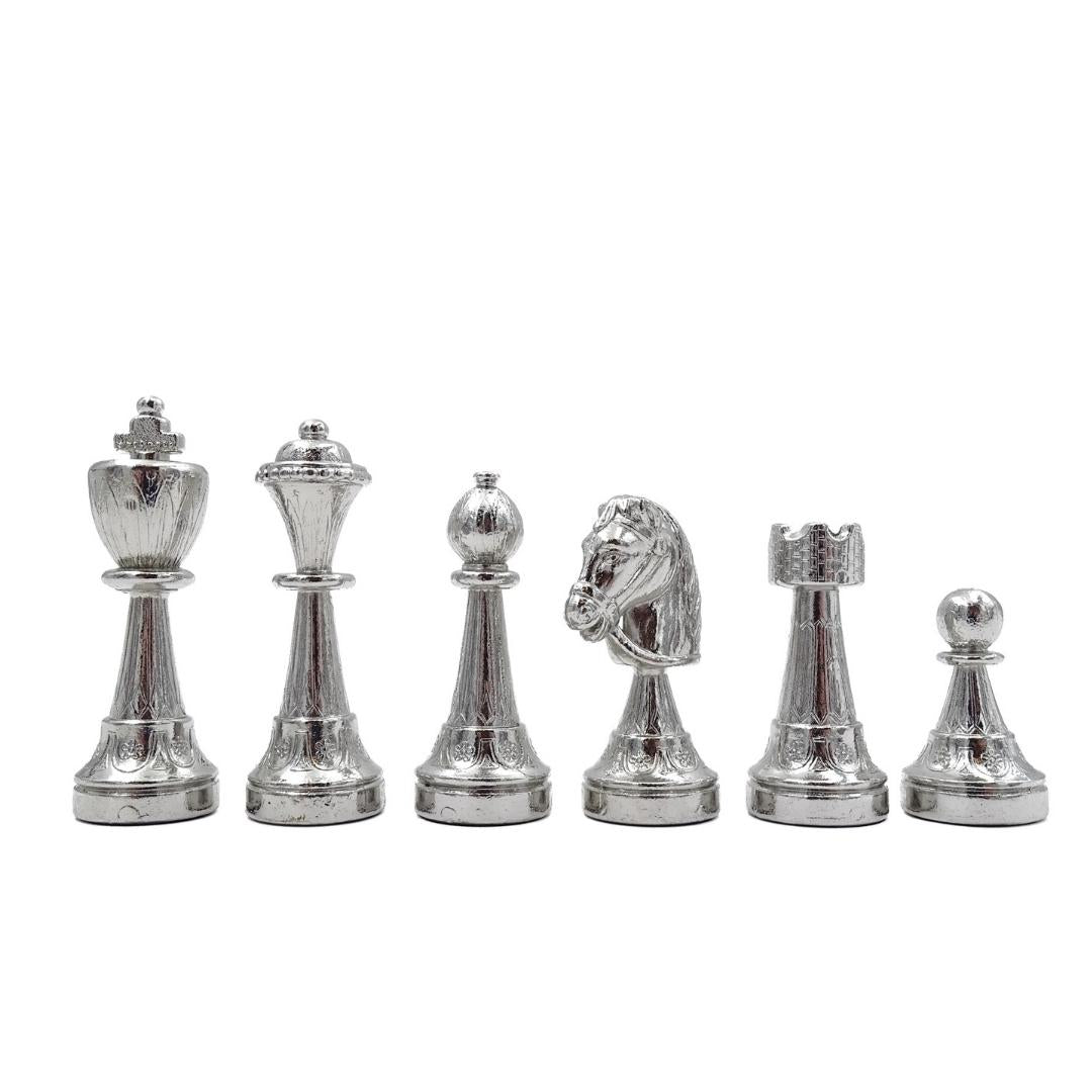 Stort eksklusivt skakspil Italfama i forgyldt metal 53x53 cm – N137