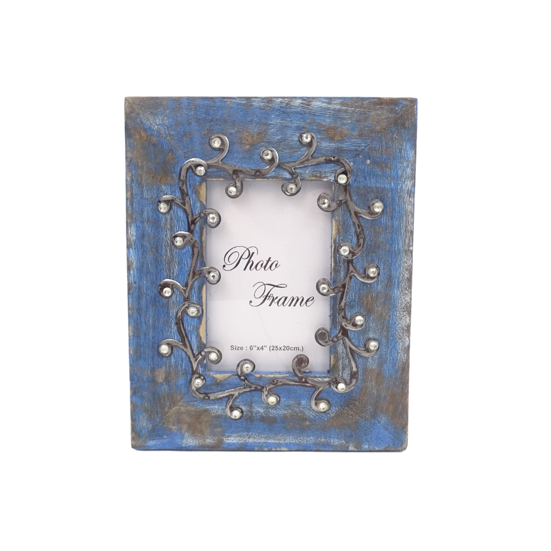 Træramme til fotos Blå - 28892 - fotostørrelse 15x10cm