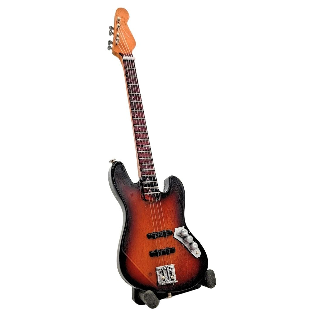 Dekorativ miniguitar på 15 cm med stativ og mulighed for personlig gravering