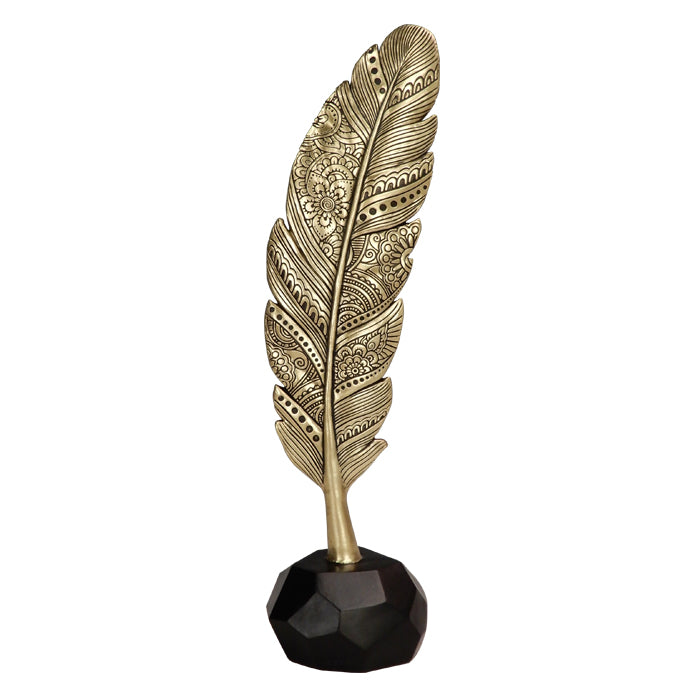 Gylden dekoration - fjer - 30,7 cm - 43933FJH