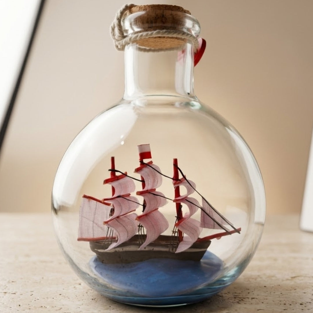 Skib i flaske Rafandynka – maritim dekoration – MA2012