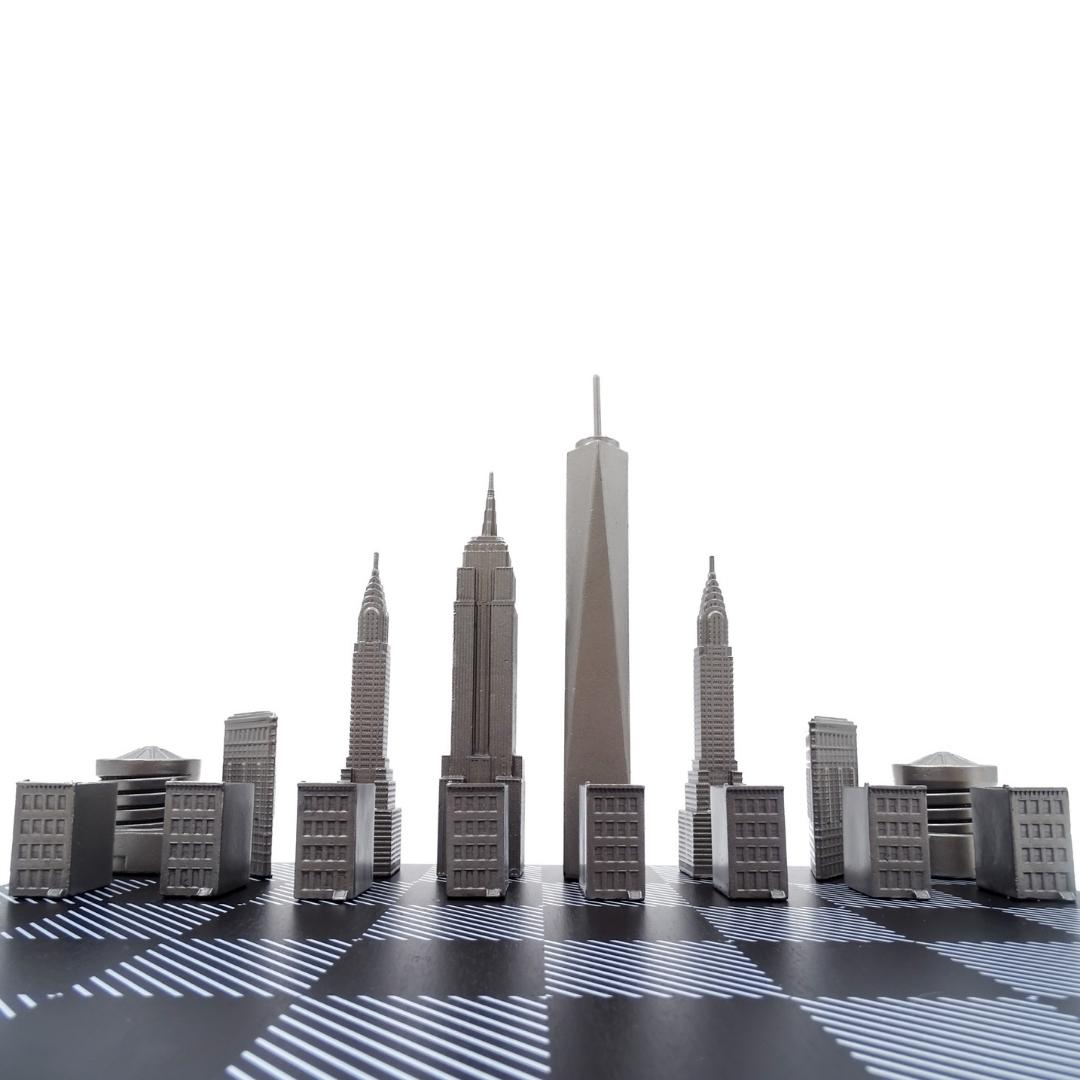 Designskak Skyline New York i rustfrit stål – NY