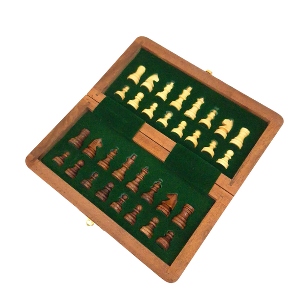 Magnetisk træskak 17x17cm - sammenklappeligt - DNU-025